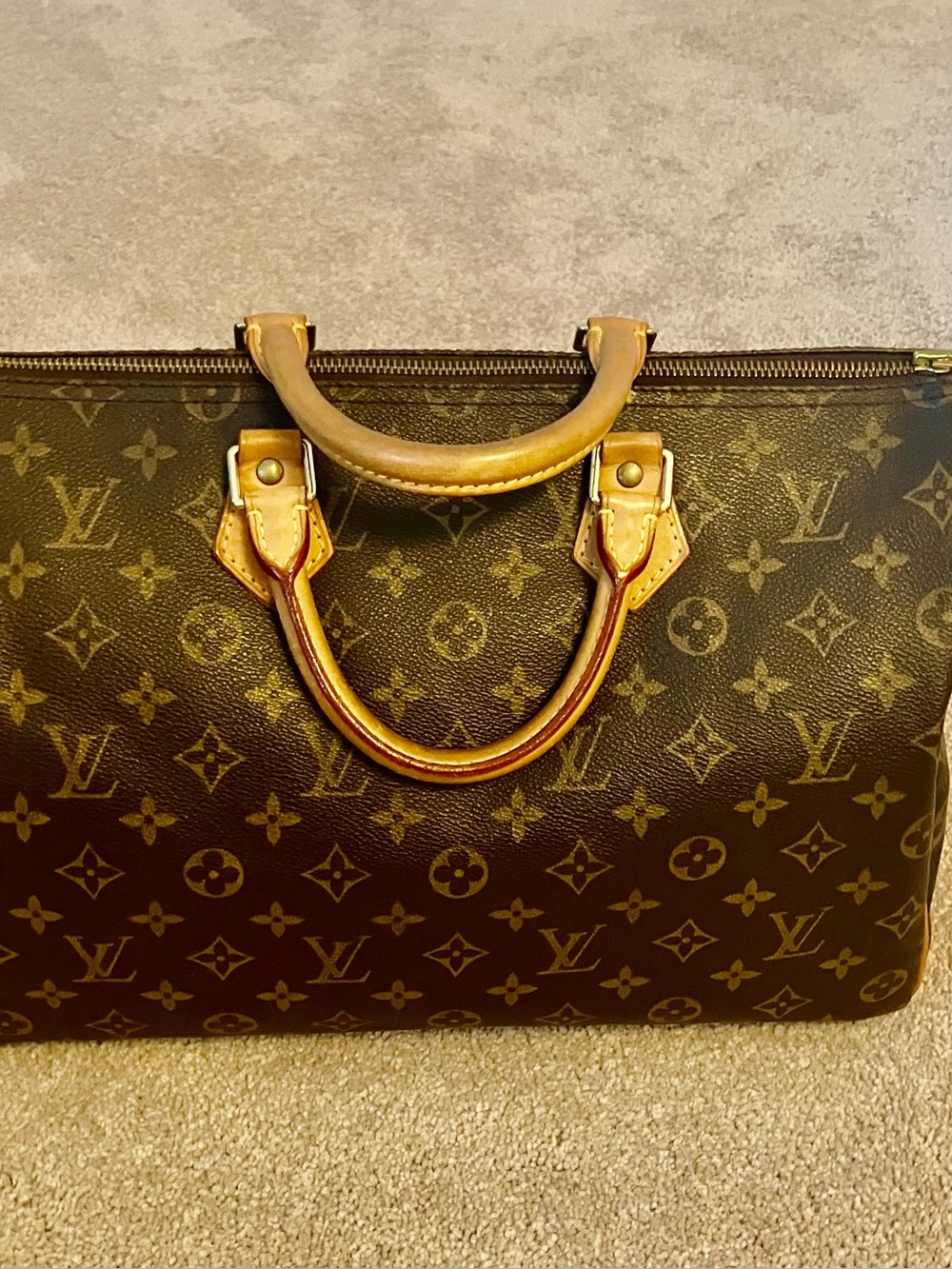 Authentic Vintage Louis Vuitton Speedy 35 Monogram, Lock & Key. EXC Condition.